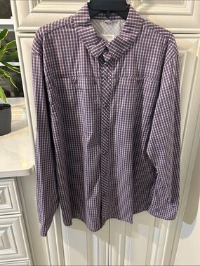 Reel Legends Men's Lavender Check Button-Down Shirt